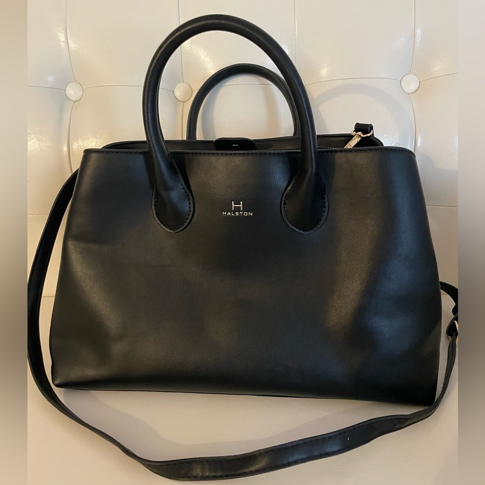 Black Halston Satchel/Crossbody Purse